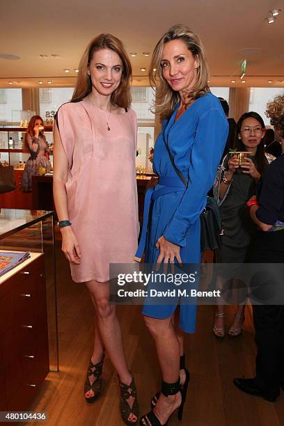 Paulina Cebrzynska and Marie Moatti attend the launch of new fragrance "Le Jardin De Monsieur Li" by Hermes Paris hosted by Mr Fogg's of Mayfair at...