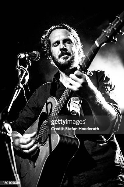 Singer-songwriter Gisbert zu Knyphausen performs live on stage during a concert as support for Die Hoechste Eisenbahn at Astra on July 9, 2015 in...