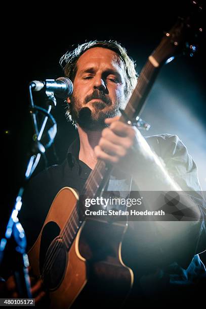 Singer-songwriter Gisbert zu Knyphausen performs live on stage during a concert as support for Die Hoechste Eisenbahn at Astra on July 9, 2015 in...