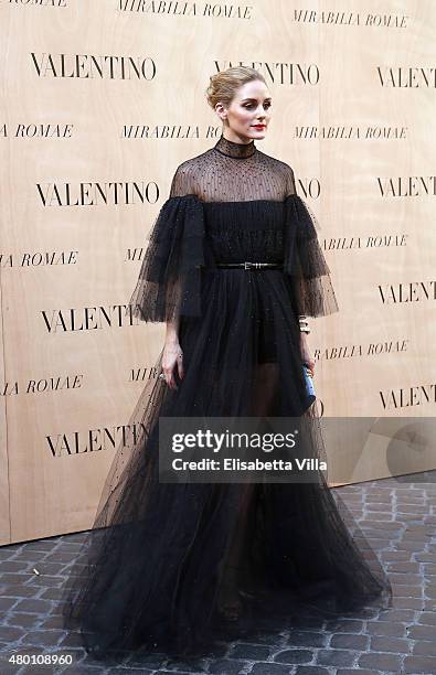 Olivia Palermo attends the Valentinos 'Mirabilia Romae' haute couture collection fall/winter 2015 2016 at Piazza Mignanelli on July 9, 2015 in Rome,...