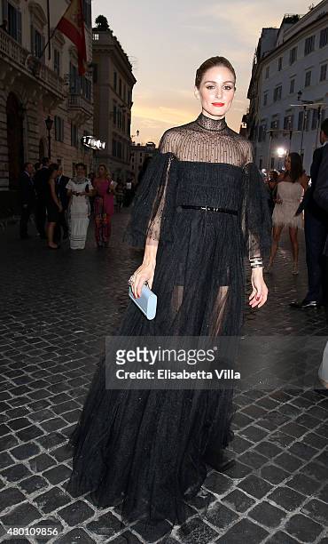 Olivia Palermo attends the Valentinos 'Mirabilia Romae' haute couture collection fall/winter 2015 2016 at Piazza Mignanelli on July 9, 2015 in Rome,...