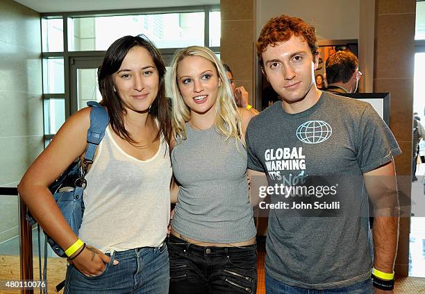 The Legend of Korra" actress Zelda Rae Williams and "The Green Inferno" actors Kirby Bliss Blanton and Daryl Sabara attend WIRED Cafe at Comic Con...