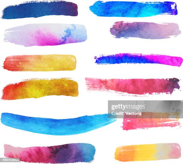bunte brush strokes - schmiererei stock-grafiken, -clipart, -cartoons und -symbole