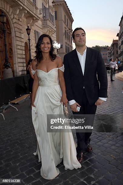 Rula Jebreal attends the Valentinos 'Mirabilia Romae' haute couture collection fall/winter 2015 2016 at Piazza Mignanelli on July 9, 2015 in Rome,...