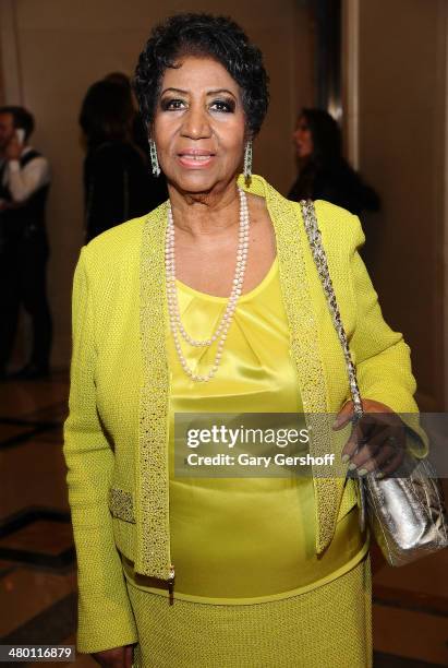 Aretha Franklin seen at her 72nd Birthday Celebration at The Ritz-Carlton Hotel on March 22, 2014 in New York City.