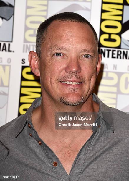 Actor Matthew Lillard attends the Scooby-Doo! and Kiss: Rock and Roll Mystery Press Room during Comic-Con International 2015 at the at Hilton...