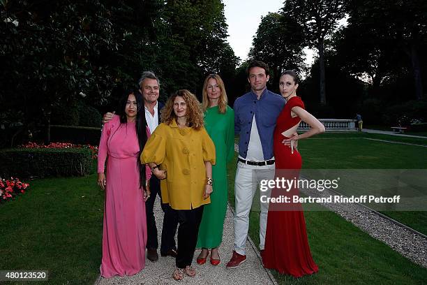 Designer Jean-Charles de Castelbajac, Louis-Marie de Castelbajac and Model Anna Clevelandattend the Federation Francaise De La Couture Closing Party...