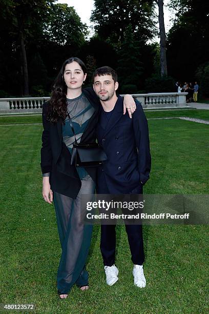 Winner of ADAM desigenr Lea Peckre and Designer Etienne de Roeux attend the Federation Francaise De La Couture Closing Party as part of Paris Fashion...