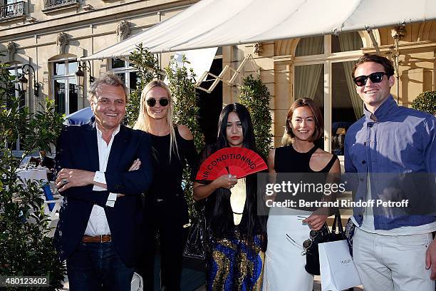 Designer Jean-Charles de Castelbajac, Virginie Courtin Clarins, guest, guest and Louis-Marie de Castelbajac attend the Federation Francaise De La...