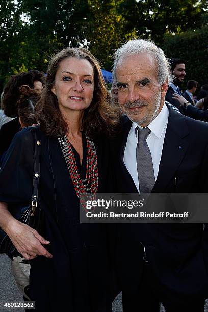 President of Federation Francaise de la Couture Ralph Toledano and his wife Celine attend the Federation Francaise De La Couture Closing Party as...