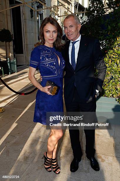 Model Olga Polienko and Designer Jean-Claude Jitrois attend the Federation Francaise De La Couture Closing Party as part of Paris Fashion Week Haute...