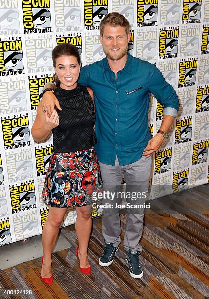 Actors Marissa Neitling and Travis Van Winkle attend "The Last Ship" press room during TNT at Comic-Con International: San Diego 2015 on July 9, 2015...