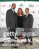 Penn Jilette, 106.7 Lite FM on-air personality Delilah and Raymond Teller attend 106.7 Lite FM's Broadway In Bryant Park 2015 held at Bryant Park on...