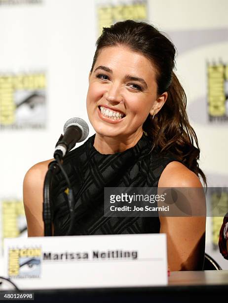 Actress Marissa Neitling speaks onstage at "The Last Ship" panel during TNT at Comic-Con International: San Diego 2015 on July 9, 2015 in San Diego,...