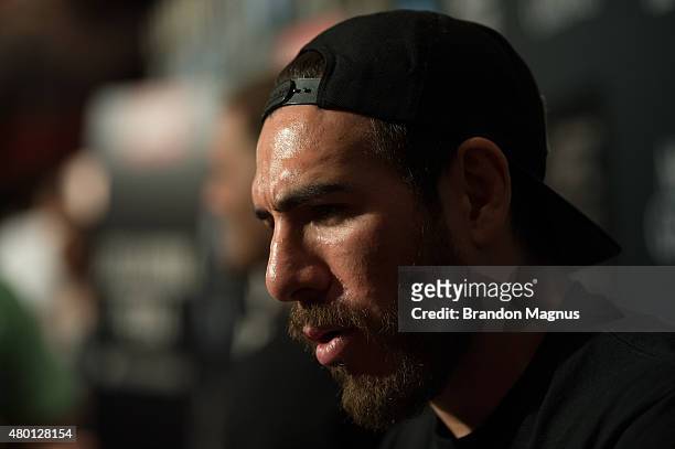 Kenny Florian speaks to the media during the UFC International Fight Week Ultimate Media Day at MGM Grand Hotel & Casino on July 9, 2015 in Las Vegas...