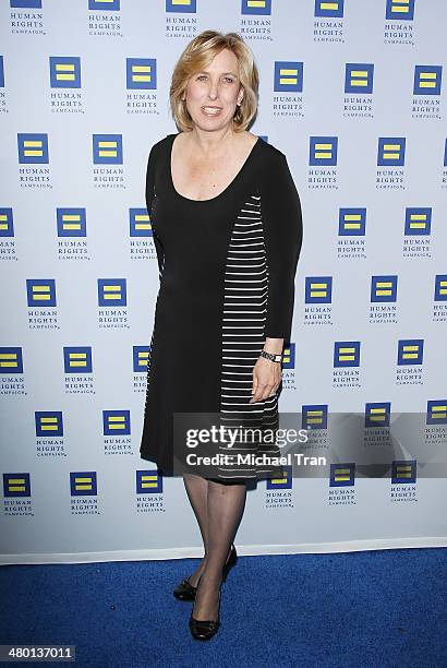 Wendy Greuel arrives at the Human Rights Campaign Los Angeles gala dinner held at JW Marriott Los Angeles at L.A. LIVE on March 22, 2014 in Los...