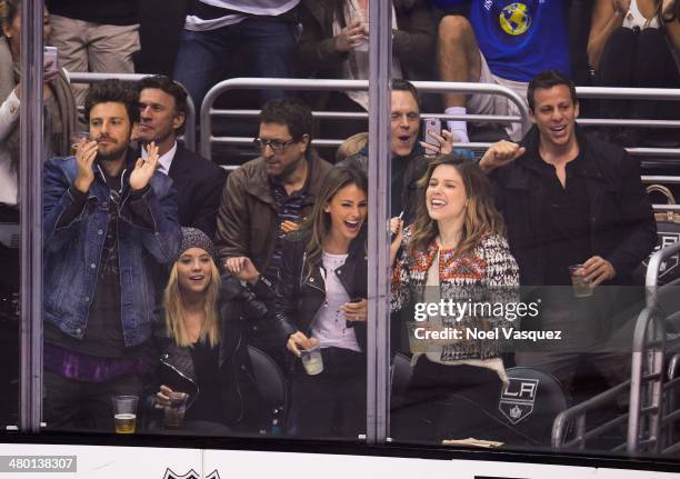 Sophia Bush attends a hockey game between the Florida Panthers and the Los Angeles Kings at Staples Center on March 22, 2014 in Los Angeles,...