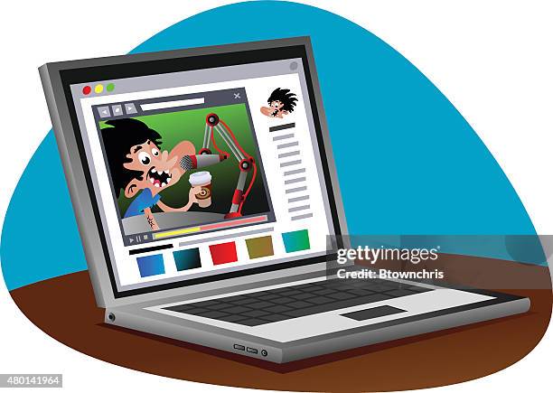 podcast - kid radio show stock illustrations