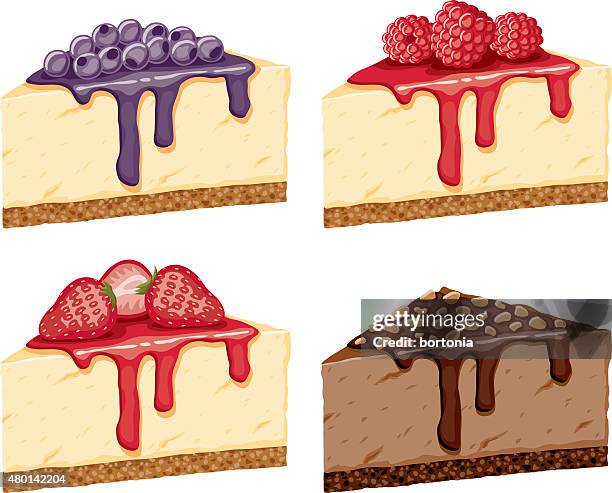 ilustrações, clipart, desenhos animados e ícones de cheesecake de diferentes sabores conjunto de ícones - amendoim noz