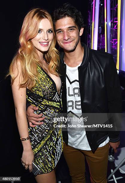Co-hosts/actors Bella Thorne and Tyler Posey attend the MTV Fandom Awards San Diego at PETCO Park on July 9, 2015 in San Diego, California.