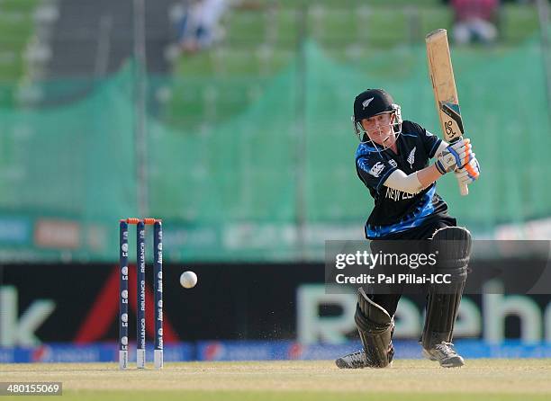 Katie Perkins of New Zealand bats during the opening match of the ICC Women's World Twenty20 between Australia and New Zealand played at Sylhet...