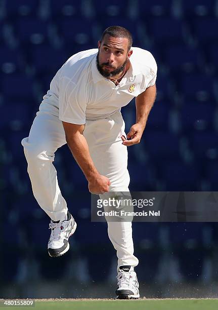 Andre Adams of Marylebone Cricket Club bowls during day one of the Champion County match between Marylebone Cricket Club and Durham at Sheikh Zayed...
