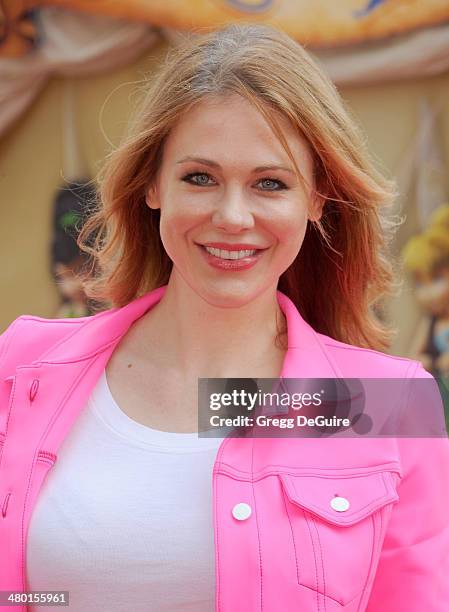 Actress Maitland Ward arrives at the Los Angeles premiere of Disney's "The Pirate Fairy" at Walt Disney Studio Lot on March 22, 2014 in Burbank,...