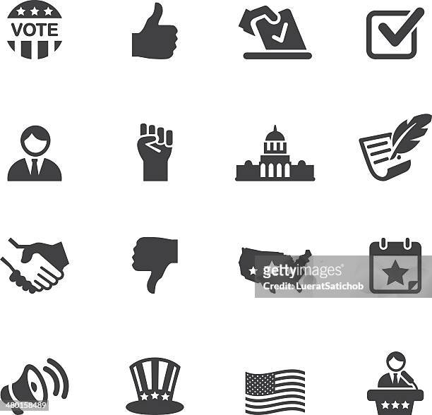 stockillustraties, clipart, cartoons en iconen met politics silhouette icons 1 - verkiezing