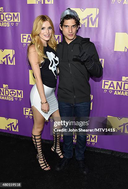 Co-hosts/actors Bella Thorne and Tyler Posey attend the MTV Fandom Awards San Diego at PETCO Park on July 9, 2015 in San Diego, California.