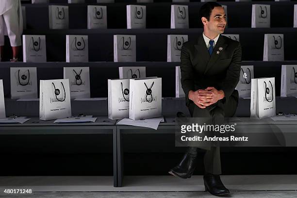 Designer Zac Posen is seen at the rehearsal ahead of the 'Designer for Tomorrow' by Peek & Cloppenburg and Fashion ID show during the Mercedes-Benz...