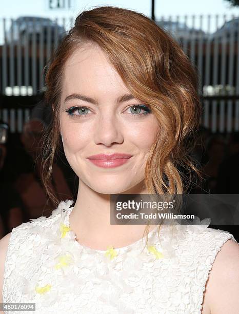 Emma Stone attends the Sony Pictures Classics premiere for "Irrational Man" hosted by Svedka Vodka, Hakkasan and Sabra at The WGA Theater on July 9,...