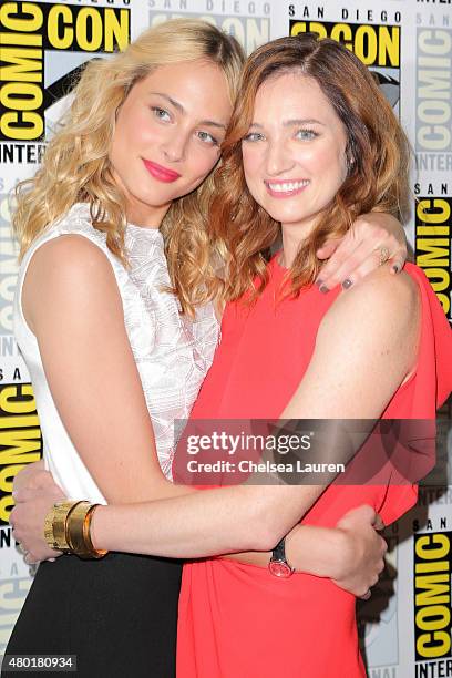 Actresses Nora Arnezeder and Kristen Connolly attend the CBS Television Studios press room during Comic-Con International on July 9, 2015 in San...