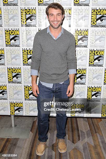 Actor James Wolk attends the CBS Television Studios press room during Comic-Con International on July 9, 2015 in San Diego, California.