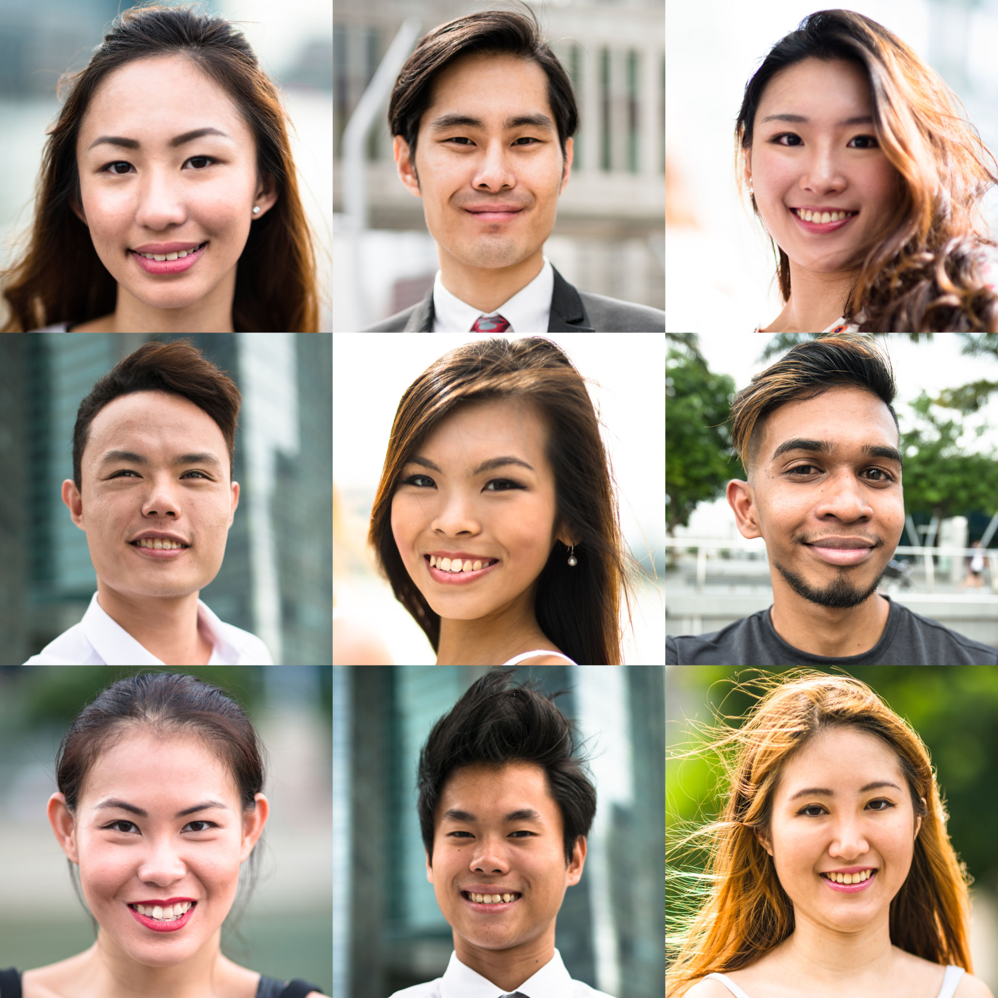 various size of mixed race asiatic characters collage various size of mixed race asiatic characters collage