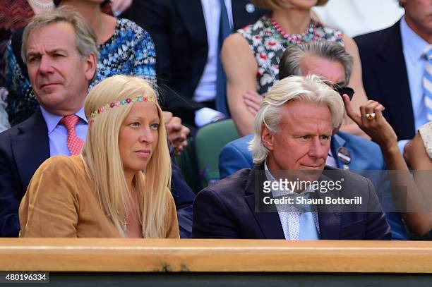 Patricia Borg and Bjorn Borg during day eleven of the Wimbledon Lawn Tennis Championships at the All England Lawn Tennis and Croquet Club on July 10,...