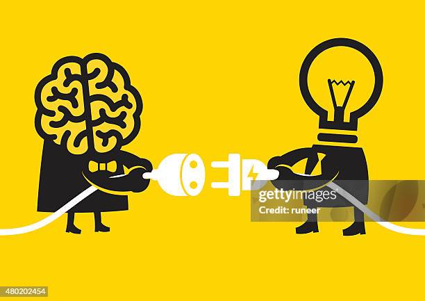 creative and smart connection | yellow business concept - necktie stock illustrations