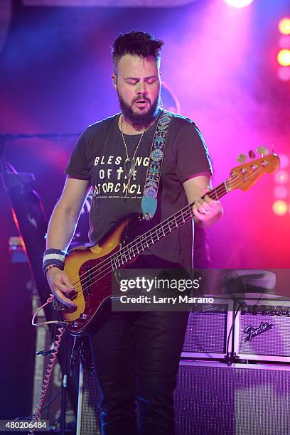 Branden Campbell of Neon Trees performs at Revolution on July 9, 2015 in Fort Lauderdale, Florida.