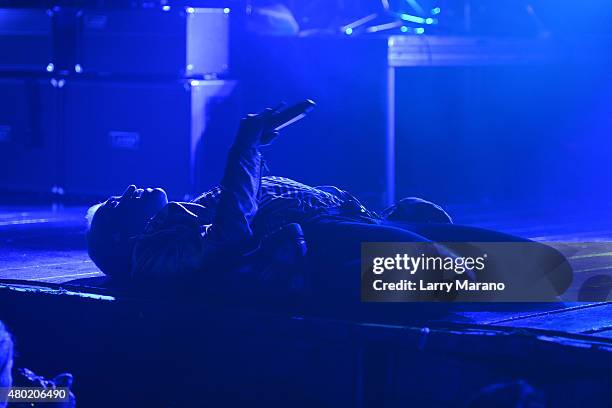 Tyler Glenn of Neon Trees performs at Revolution on July 9, 2015 in Fort Lauderdale, Florida.