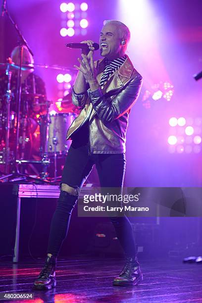 Tyler Glenn of Neon Trees performs at Revolution on July 9, 2015 in Fort Lauderdale, Florida.