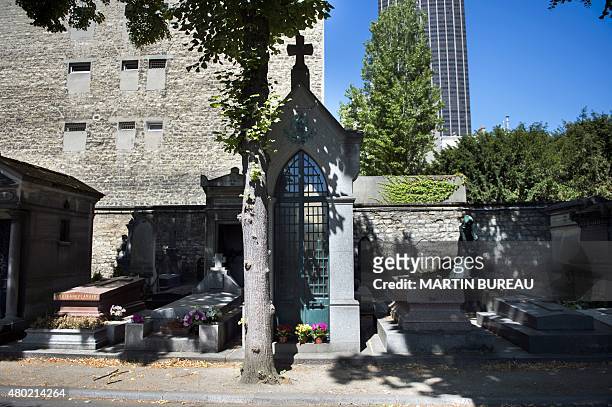 Picture taken on July 10, 2015 at the Montparnasse cemetery in Paris shows the vault sheltering the remains of former President of Mexico Porfirio...