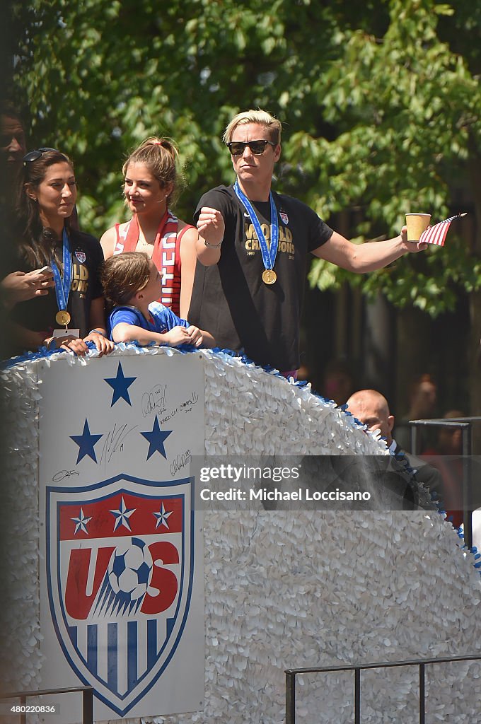 New York City Holds Ticker Tape Parade For World Cup Champions U.S. Women's Soccer National Team