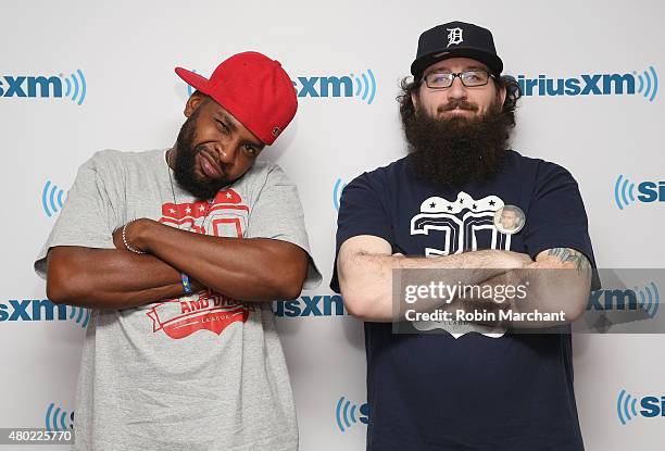 Blessa and Nico The Beast of 30 over 30 League visit at SiriusXM Studios on July 10, 2015 in New York City.