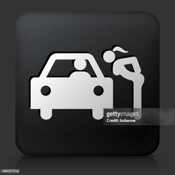 black square button with hooker icon - prostitute stock illustrations