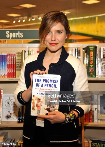 Actress Sophia Bush attends the book signing for Adam Braun's new book "The Promise Of A Pencil" at Barnes & Noble bookstore at The Grove on March...