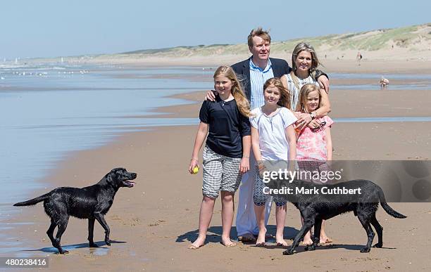 King Willem-Alexander of the Netherlands and Queen Maxima of the Netherlands with Crown Princess Catharina-Amalia of the Netherlands, Princess Alexia...