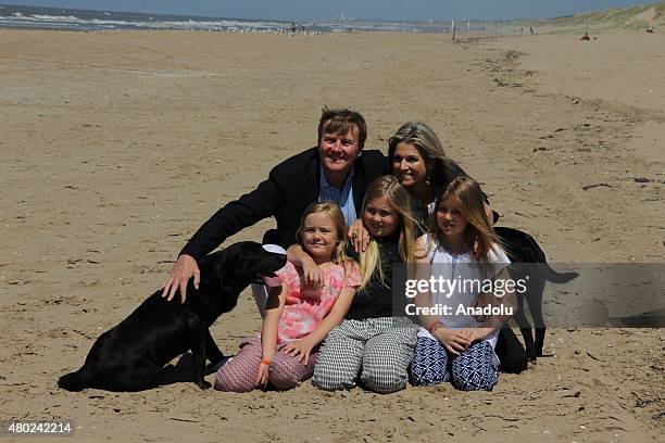 Dutch King Willem Alexander , Queen Maxima and their doughters Princess Catharina Amalia , Princess Ariane and Princess Alexia pose for the Dutch...