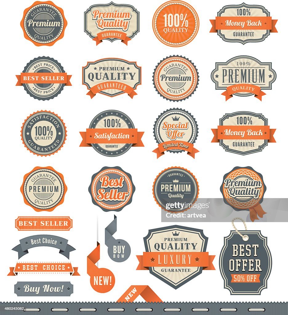 Function Ribbon Badge Different Types Badge And Ribbon Set High-Res Vector Graphic - Getty Images