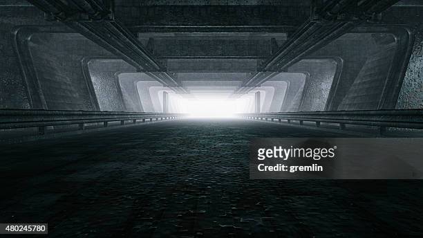 dark empty tunnel, hangar - hanger bildbanksfoton och bilder