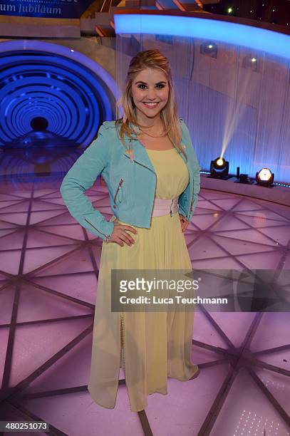 Beatrice Egli performs 'Das grosse Fest zum Jubilaeum' TV Show at GETEC Arena on March 22, 2014 in Magdeburg, Germany.