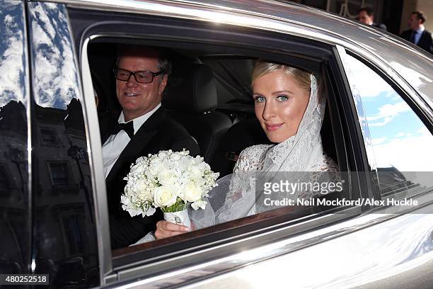 Nicky Hilton and Richard Hilton leave Claridges ahead of her wedding on July 10, 2015 in London, England.